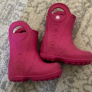 Crocs Rain Boots Hot Pink Toddler 6